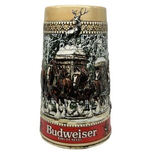 Budweiser Collector "C" Series Holiday‎ Stein Anheuser-Busch Clydesdales, 1987